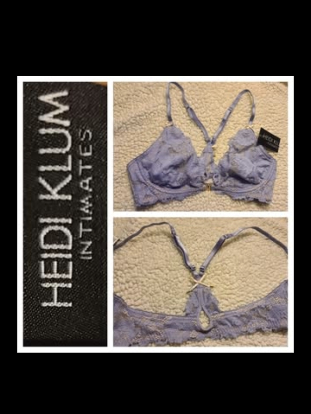 NWT Heidi Klum Intimates Lace Bra. Front closure.